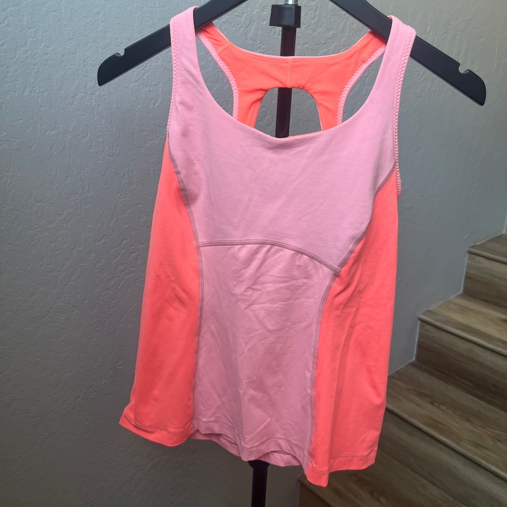 Lululemon Pink and Orange Women's Tank Top